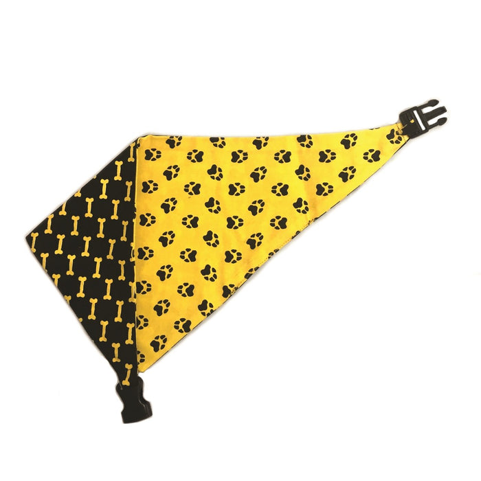 Mustard Yellow & Black Reversible Dog Bandana