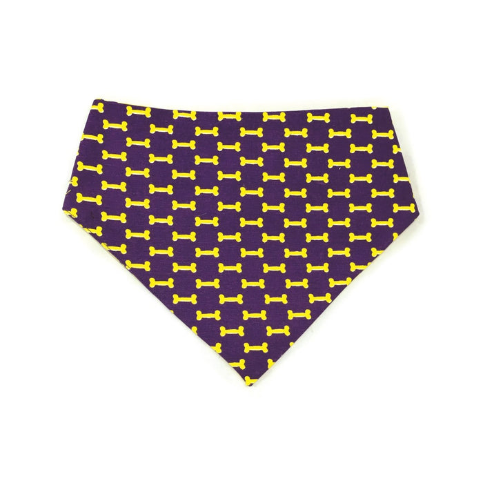 Yellow & Purple Reversible Dog Bandana