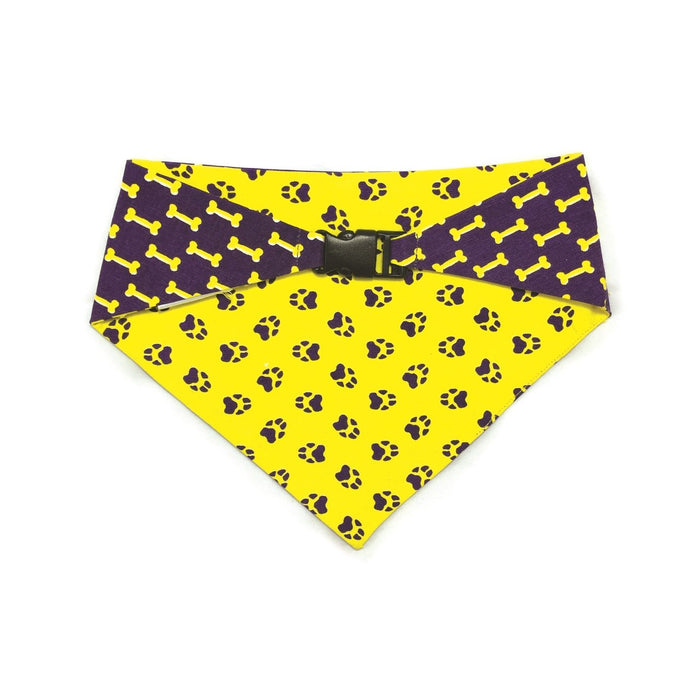 Yellow & Purple Reversible Dog Bandana