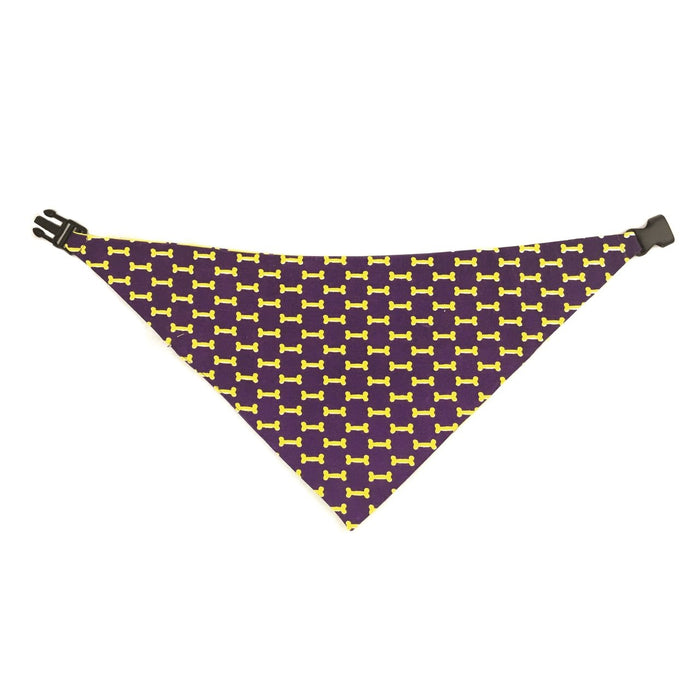 Yellow & Purple Reversible Dog Bandana