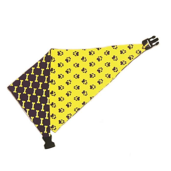 Yellow & Purple Reversible Dog Bandana