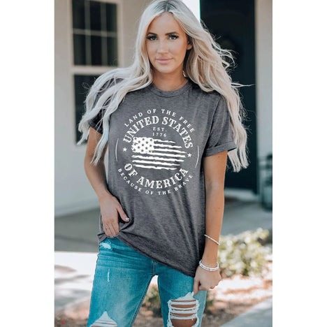 US Flag Graphic Short Sleeve Tee