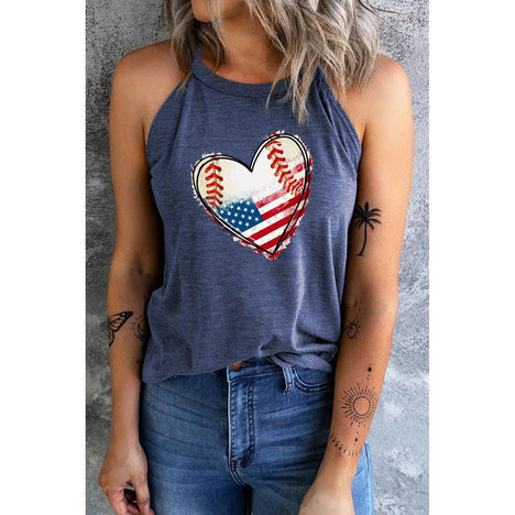 US Flag Heart Graphic Tank