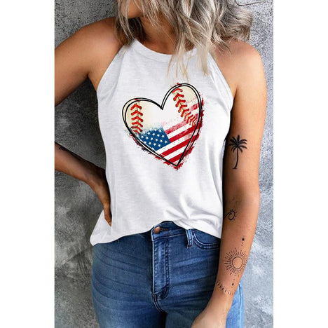 US Flag Heart Graphic Tank