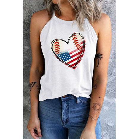 US Flag Heart Graphic Tank