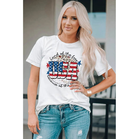 USA Graphic Round Neck Tee