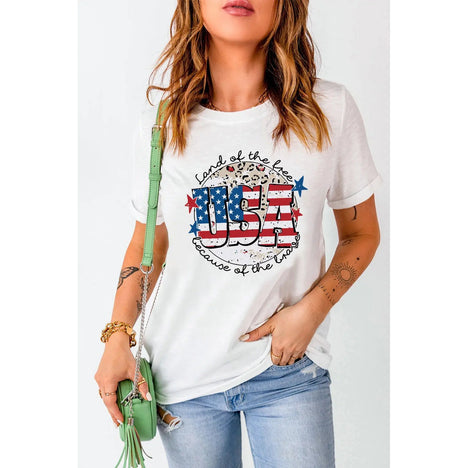 USA Graphic Round Neck Tee