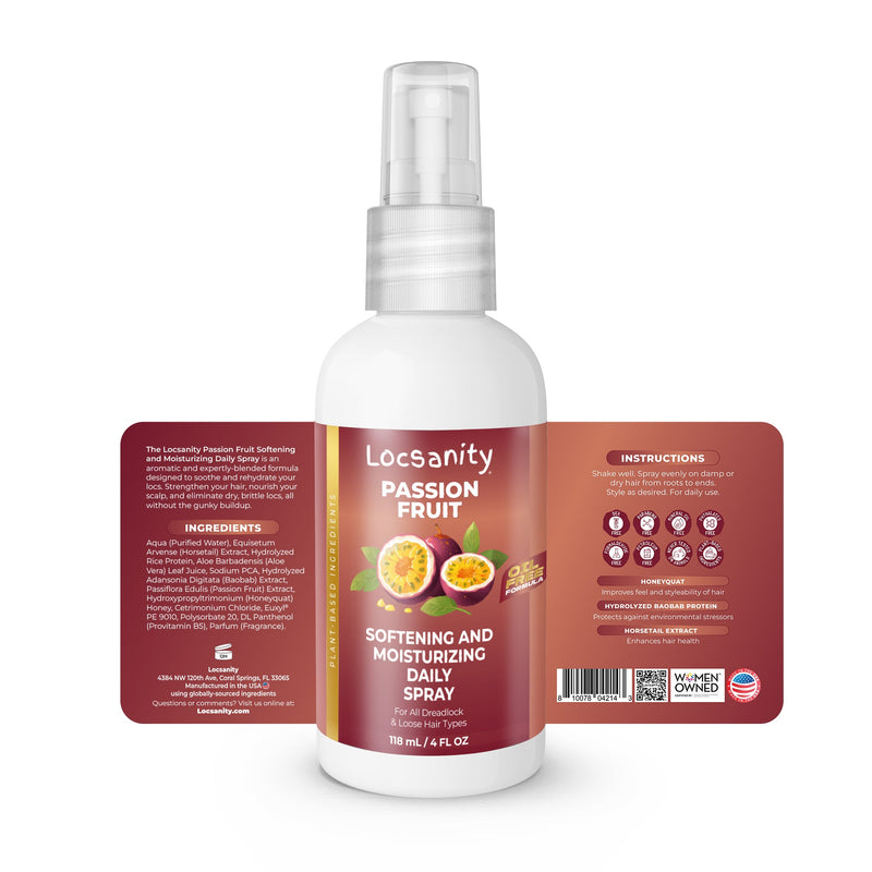 Locsanity Locsanity Passion Fruit Softening and Moisturizing Daily Spray for Locs, Dreadlocks, Sisterlock, Microlock, Locs, Oil-Free Hair Scalp Moisturizer Locking & Tightening & Moisturizing