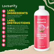 Locsanity Rosewater Hair and Facial Daily Moisturizing/Refreshing Spray Locking & Tightening & Moisturizing