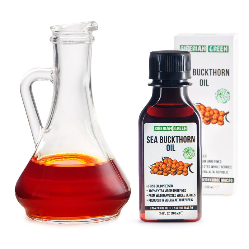 SiberianGreen.com Siberian Sea Buckthorn Oil | 100% Extra Virgin Cold Pressed | 100ml Cooking Oils