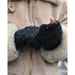 Black Melange Convertible Fingerless 'Glomitt' with Natural Deerskin