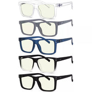 eyekeeper.com 5 Pack Stylish Fashionable Blue Light Filter Readers UV2142 Eyeglasses