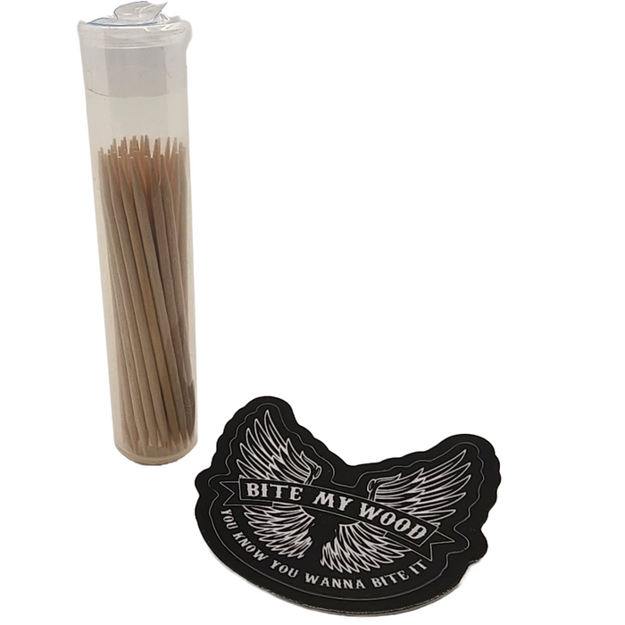 Bitemywood Unflavored High Quality Usa Birchwood Toothpicks In Plastic Tube Or Jars - 2 Sizes Available