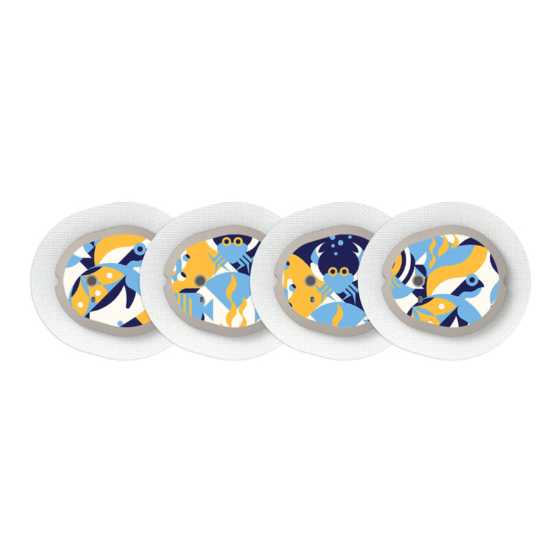 Peelz Underwater Abstract Sticker Designed for the DEXCOM G7 and Stelo Transmitter Peelz/Stickers