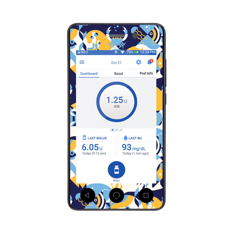 Peelz Underwater Abstract Sticker for Omnipod DASH® PDM – Pump Peelz Peelz/Stickers