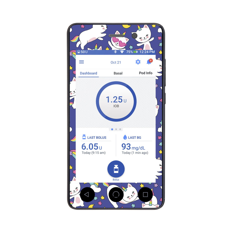 Peelz Unicorn Cats Sticker for Omnipod DASH® PDM – Pump Peelz Peelz/Stickers