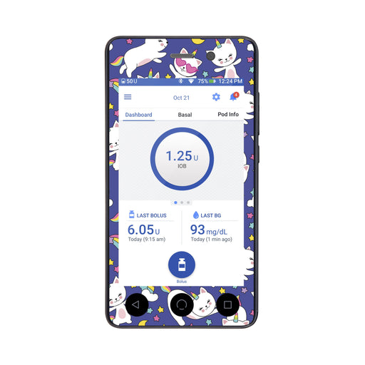Peelz Unicorn Cats Sticker for Omnipod DASH® PDM – Pump Peelz Peelz/Stickers