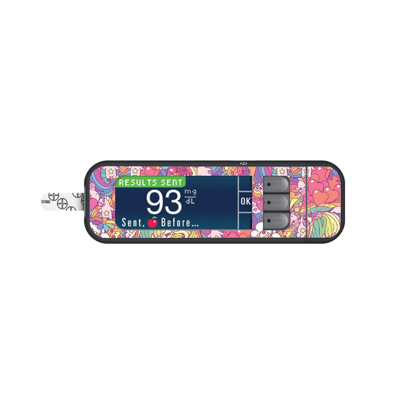 Peelz Unicorn Swirls Sticker for Bayer Contour Next Glucometer Peelz/Stickers