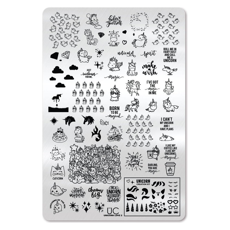 UberChic Beauty Unicorn Love-02 Stamping Plate