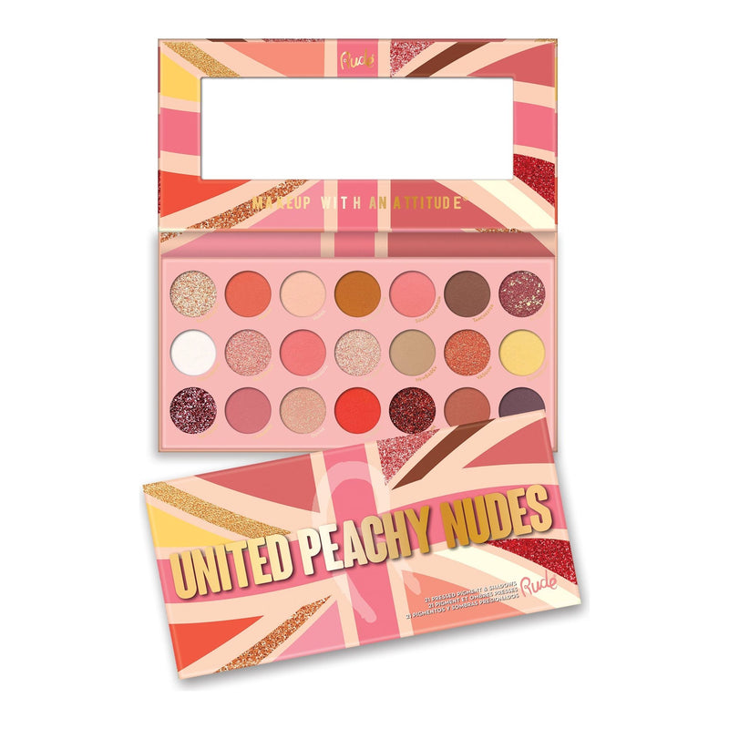Rude Cosmetics United Peachy Nudes Palette Display Set, 12 pcs Wholesale Set