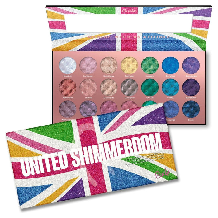 Rude Cosmetics - Rude Cosmetics - United Shimmerdom Shimmer Eyeshadow Palette Display Set, 12pcs