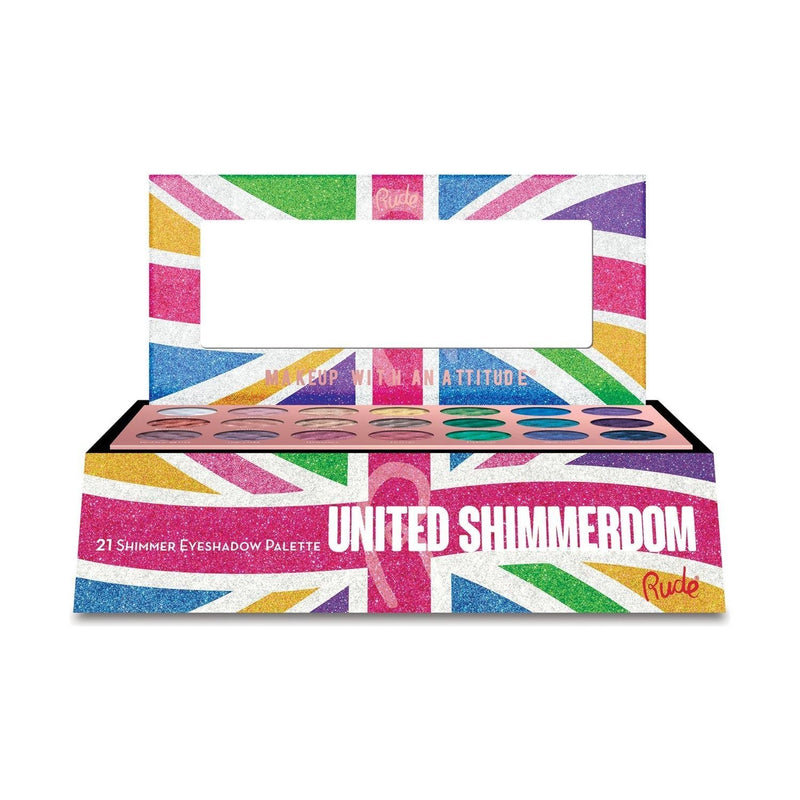 Rude Cosmetics United Shimmerdom Shimmer Eyeshadow Palette Display Set, 12pcs Wholesale Set