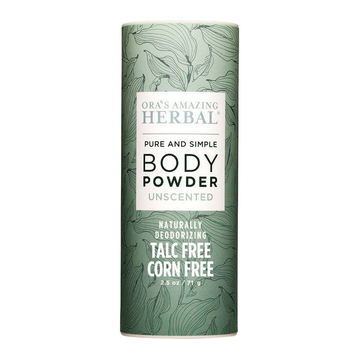 Ora's Amazing Herbal Talc Free Body Powder, Unscented 2.5oz