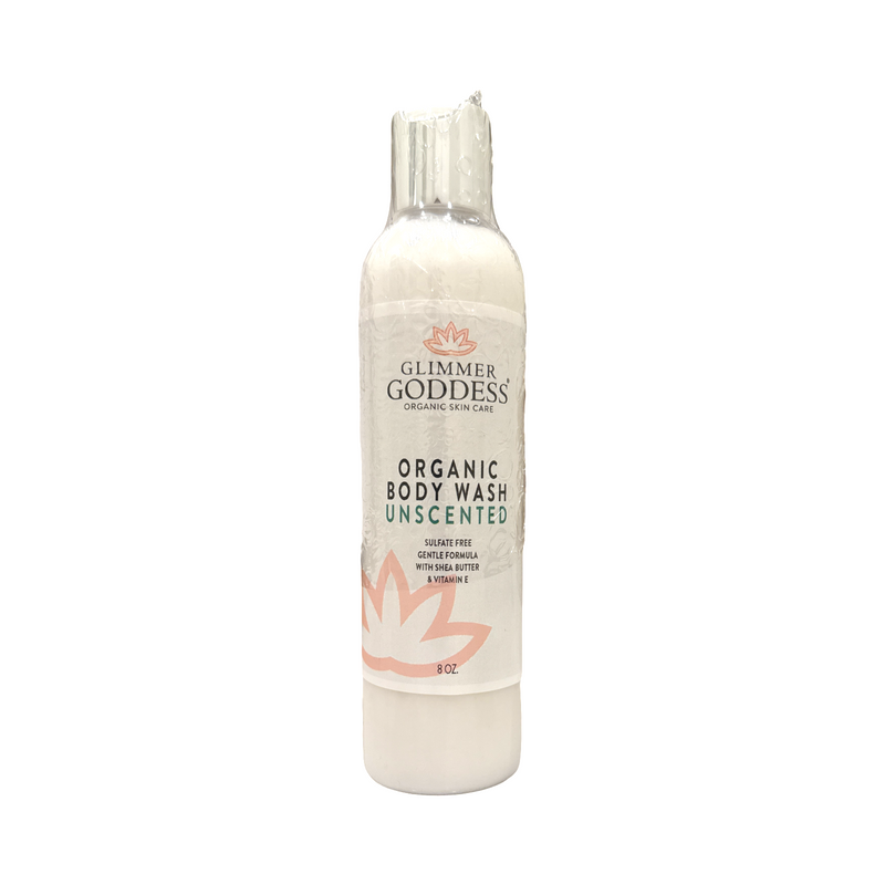 Glimmer Goddess® Organic Skin Care Organic Moisturizing Body Wash for Soft, Hydrated Skin Cleansers & Scrubs Light Gray Unscented