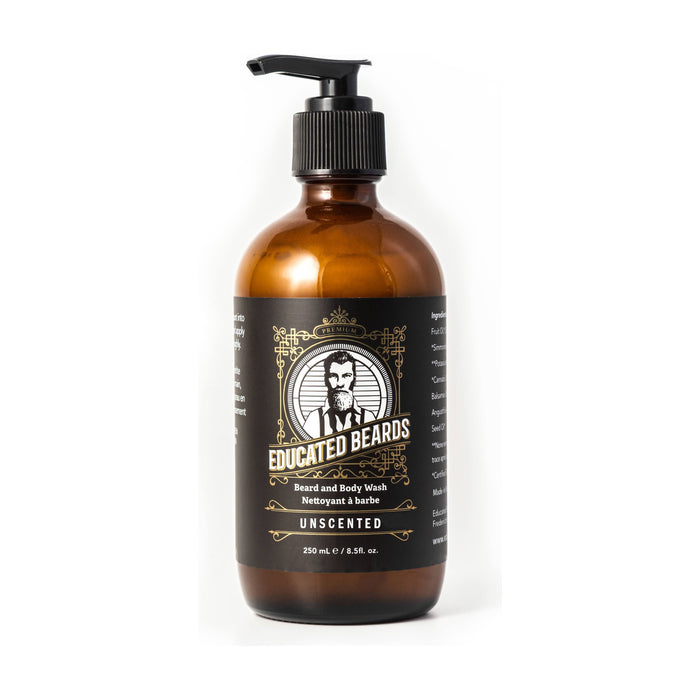 Educated Beards Unscented Beard & Body Wash 250ml