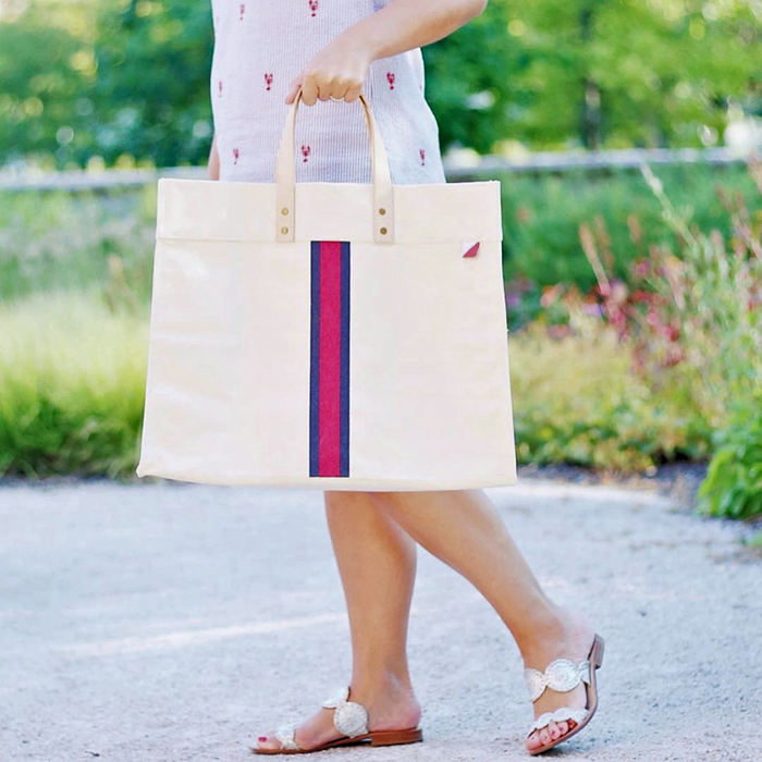 Striped Box Tote Bag by ShoreBags