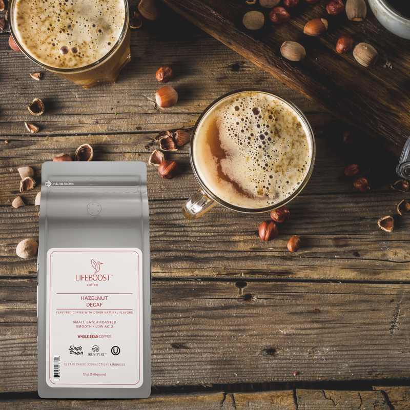 Lifeboost Coffee Hazelnut Decaf Decaf Roast