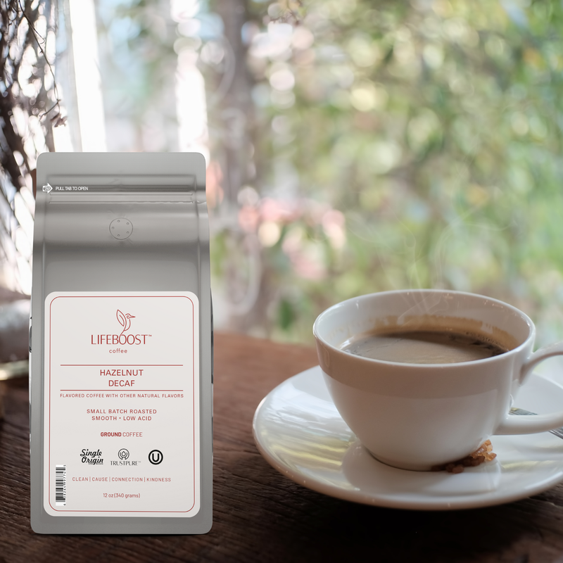 Lifeboost Coffee Hazelnut Decaf Decaf Roast