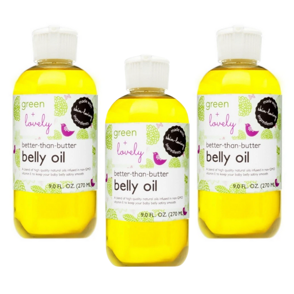 Green + Lovely Better than Butter Pregnancy Belly Oil - Organic Oils - Stretch Mark Prevention - 8 oz. Pregnancy Belly Oil