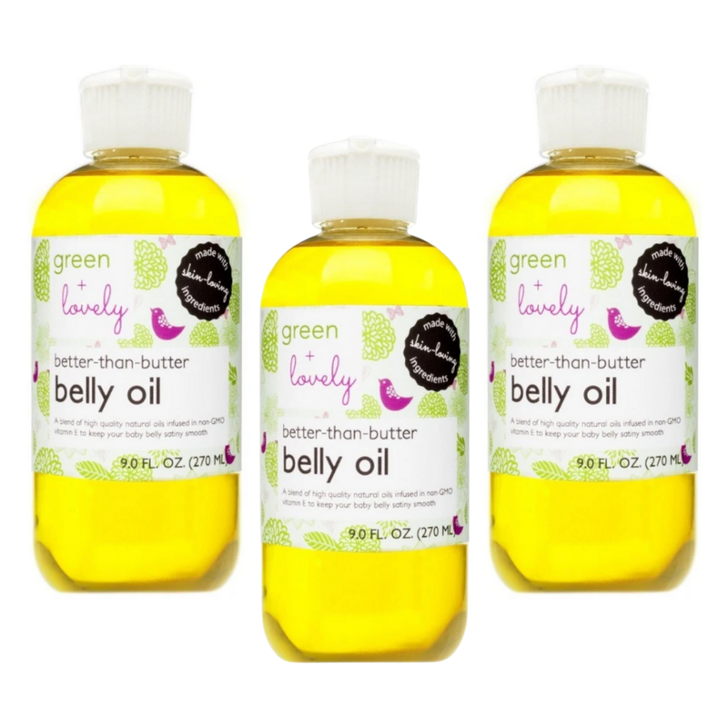 Green + Lovely Better than Butter Pregnancy Belly Oil - Organic Oils - Stretch Mark Prevention - 8 oz. Pregnancy Belly Oil
