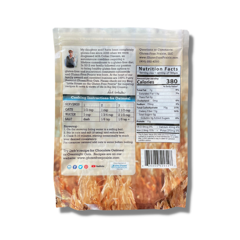 gfJules Purity Protocol Certified Gluten Free Oats - 1 lb bag oats