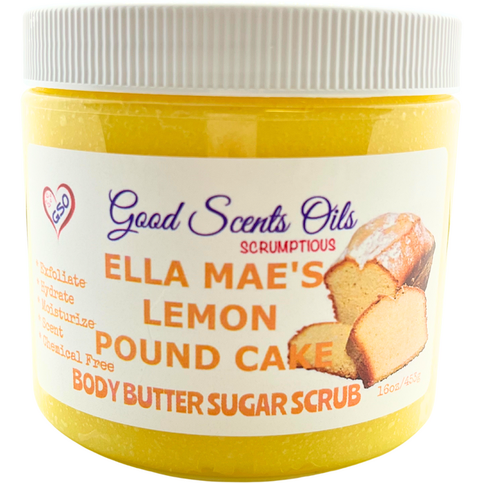 Good Scents Oils - Ella Mae'S Lemon Pound Cake Body Scrub 16 Oz