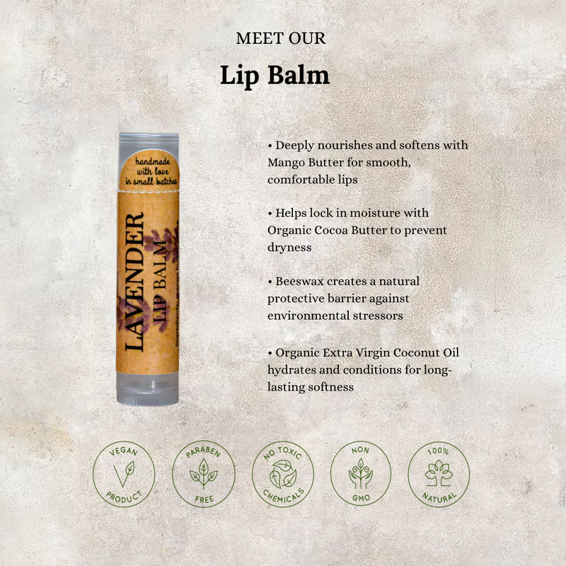MION Artisan Soap Co. Lip Balm | Made with Cocoa & Mango Butter Light Gray Citrus Blossom,Rose Blossom,Orange,Peppermint,Lavender,Cinnamon & Orange