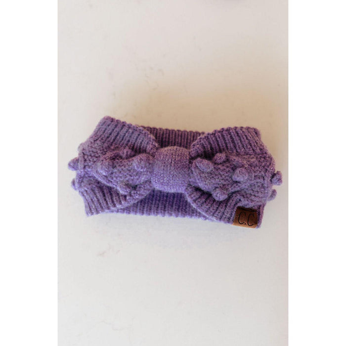 Pom Knit Head Wrap In Periwinkle