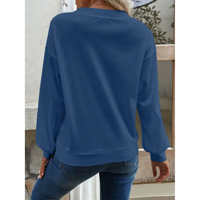 V-Neck Dropped Shoulder Blouse