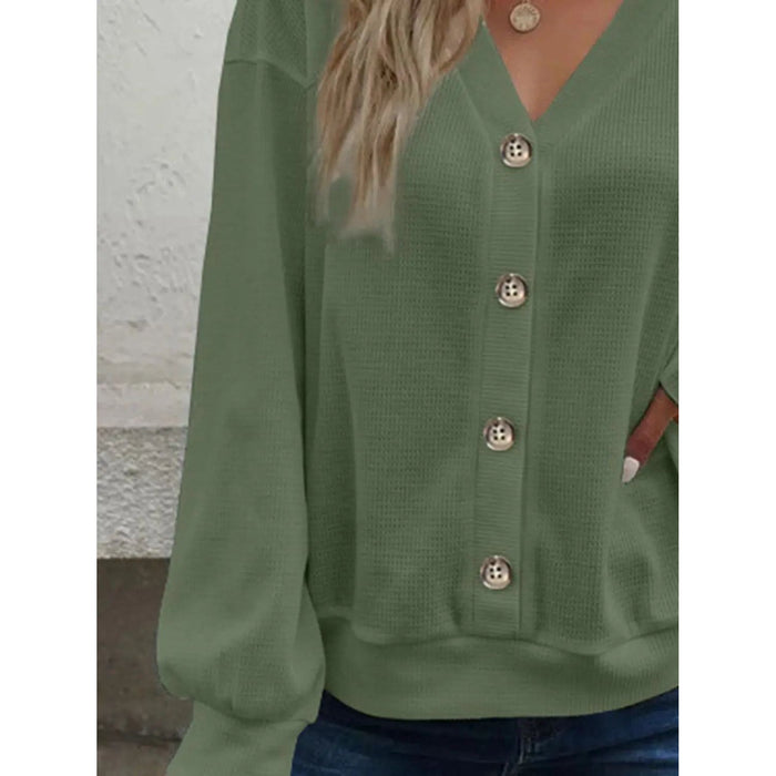 V-Neck Dropped Shoulder Blouse