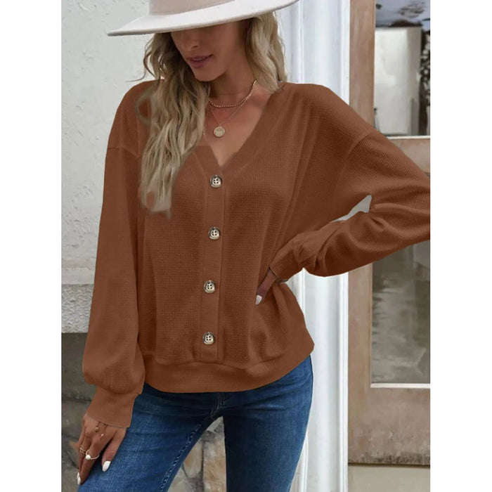 V-Neck Dropped Shoulder Blouse