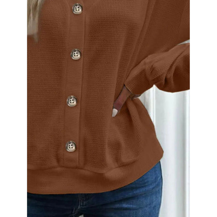 V-Neck Dropped Shoulder Blouse