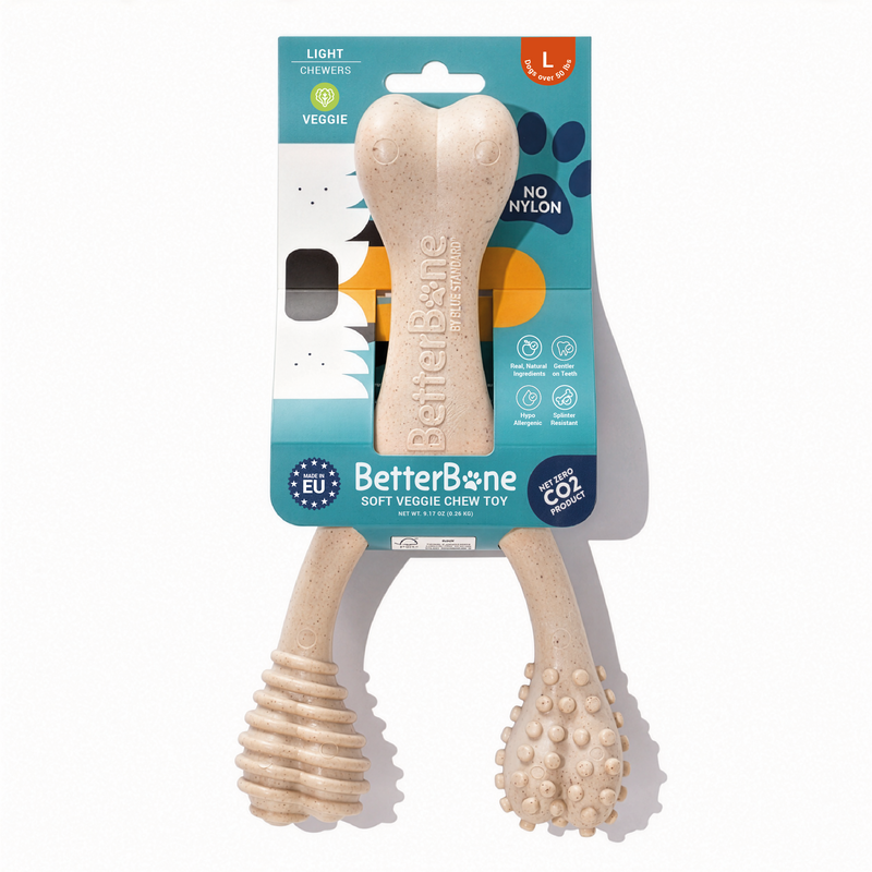 BetterBone All Natural Eco-Friendly Dog Chews & Bones BetterBone LIGHT Chew Toy Dog Toys White Smoke Large / Veggie