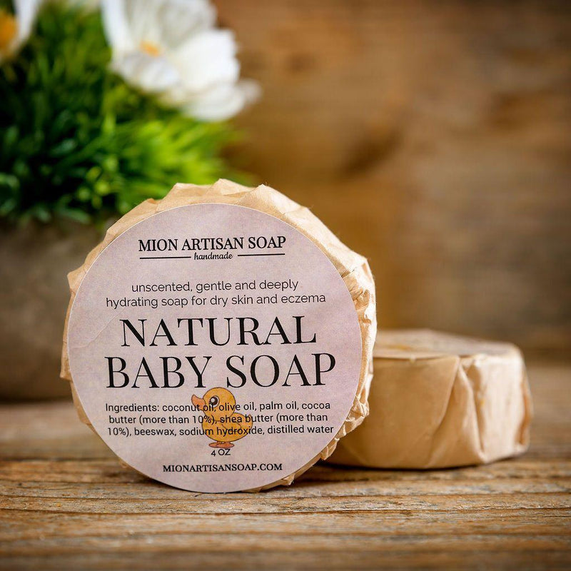 MION Artisan Soap Co. Natural Baby Soap | Unscented | Cocoa Butter & Shea Butter Soap Soap