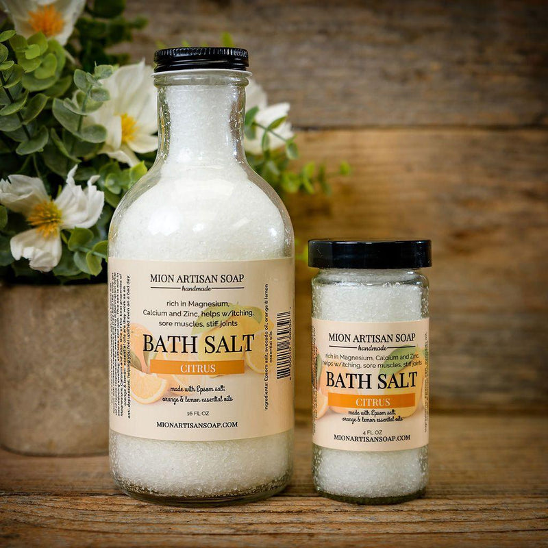 MION Artisan Soap Co. Epsom Salt Bath Salt With Citrus Essential Oils | For Muscle Soreness