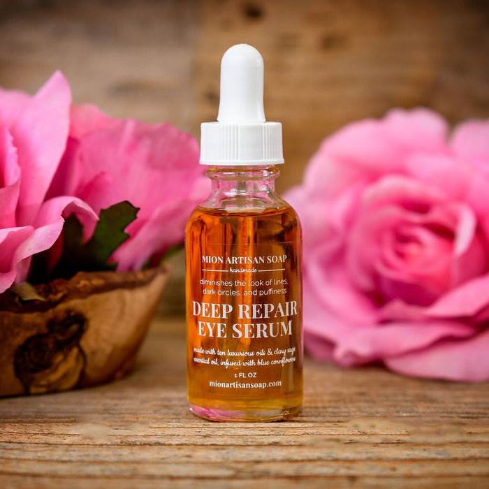 Mion Artisan Soap Co. Deep Repair Eye Serum | Infused With Blue Cornflowers