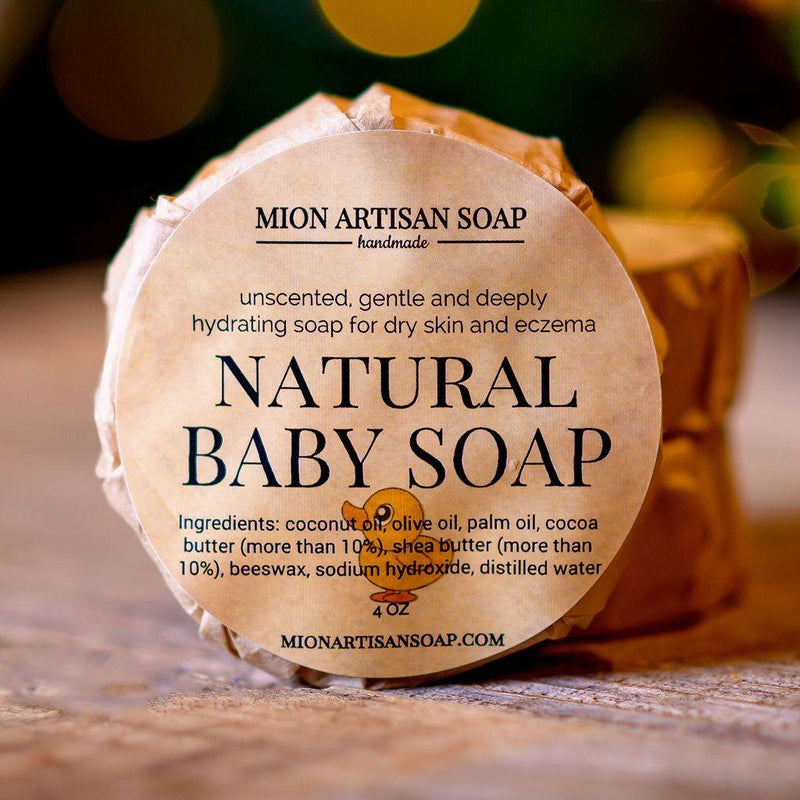 MION Artisan Soap Co. Natural Baby Soap | Unscented | Cocoa Butter & Shea Butter Soap Soap