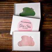 MION Artisan Soap Co. Gua Sha Facial Massaging Tool | Jade and Quartz