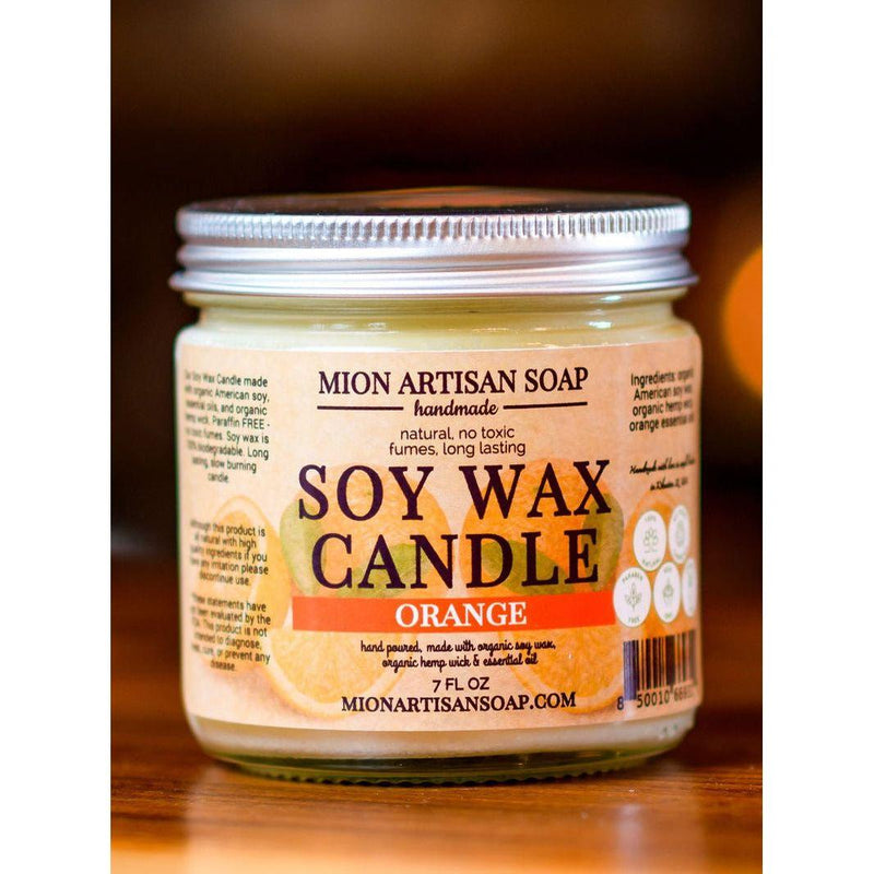 MION Artisan Soap Co. Orange Soy Wax Candle | Long Lasting | 100% Natural