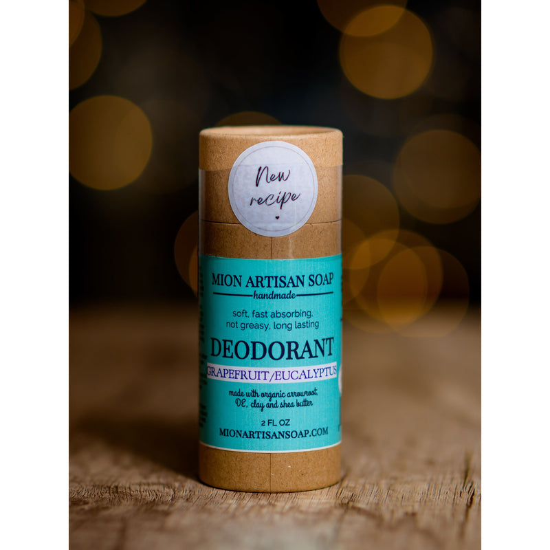 MION Artisan Soap Co. Grapefruit and Eucalyptus Deodorant | Aluminum Free, Baking Soda Free